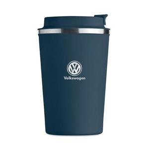 Cana termos otel inoxidabil, Piksel, personalizat cu logo Volkswagen, albastru, 350 ml imagine