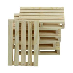 Set suport pahare model palet, din lemn, coaster, 6 buc, 12 x 8 x 2 cm - OnemisFlot imagine