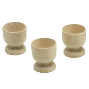 Set suport oua, 3 bucati, decorabil, lemn natur imagine