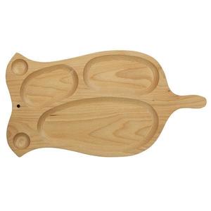 Platou Lalea, tava de servire cu 6 compartimente, lemn masiv, rustic, 51 x 27 cm imagine