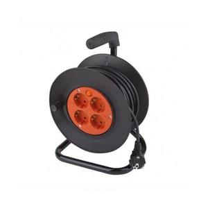 Prelungitor cu Tambur Evotools 677051, 4 Prize, Cablu 3x1mm², 15m, Negru imagine