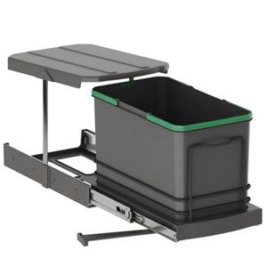 Cos de gunoi incorporabil S-2573-A, glisant, cu extragere automata, pentru corp de 400 mm, 16 litri, antracit imagine