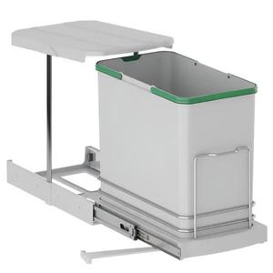 Cos de gunoi incorporabil S-2571-G, glisant, cu extragere automata, pentru corp de 400 mm, 24 litri, gri imagine