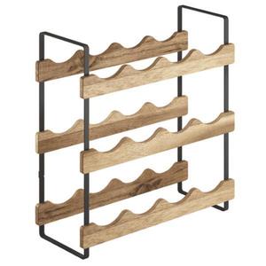 Suport, stativ pentru 12 sticle de vin, York, din lemn de acacia, 39x15x36 cm imagine