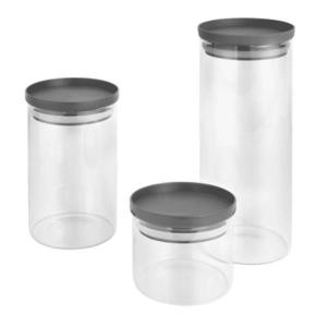 Set 3 borcane sticla borosilicat, pentru condimente, transparente, D: 10 cm imagine