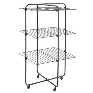 Uscator de rufe vertical, Dijon Onyx, cu 3 etaje, negru mat, 33 m imagine