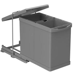 Cos de gunoi incorporabil Pelikan 21200A, colectare selectiva, cu extragere automata, cu doua recipiente de 14 L, antracit imagine