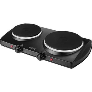 Plita electrica ECG EV 2512, 2 ochiuri de 185 mm si 155 mm, putere de intrare 1500 W + 1000 W, negru imagine