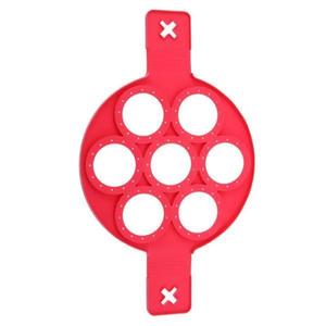 Forma din silicon alimentar premim pentru clatite sau oua, rosu cu 7 compartimente imagine