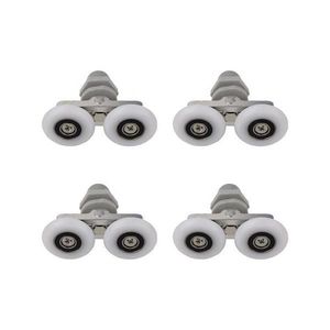 Set 4 role pentru cabina de dus, ABS/Aluminiu, 23 mm, Alb/Gri imagine