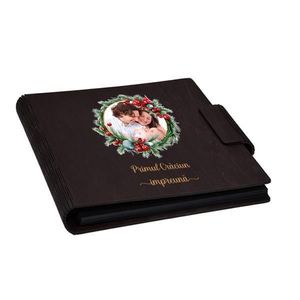 Album foto, coperta lemn, personalizat, Primul Craciun impreuna, Wenge, Piksel, 22x22 cm imagine