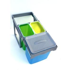 Cos de gunoi incorporabil, colectare selectiva, Ekko Easy cu 1 compartiment x 16 litri si 2x8 litri - Maxdeco imagine