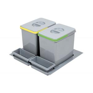 Cos de gunoi incorporabil in sertar Practiko, colectare selectiva, 2 x 12 l , H: 230 mm, pentru corp de 600 mm latime - Maxdeco imagine