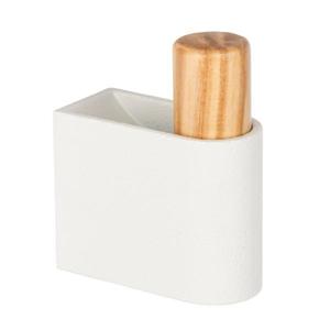 Agatatoare cuier Casey, finisaj piatra texturata alba/stejar, 23x61 mm imagine