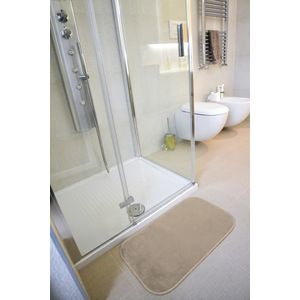 Covoras de baie din microfibra, bej, 50cmx80cm, ultra absorbant, anti-alunecare, Merlino imagine