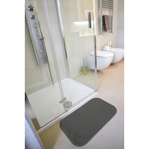 Covoras de baie din microfibra, gri antracit, 50cmx80cm, ultra absorbant, anti-alunecare, Merlino imagine