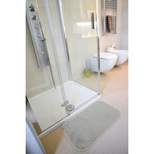 Covoras de baie din microfibra, gri deschis, 50cmx80cm, ultra absorbant, anti-alunecare, Merlino imagine