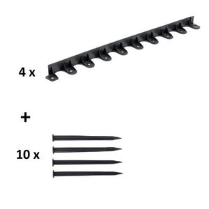 Delimitator gazon, polipropilena reciclata, negru, 100x7x5cm, set 4 bucati + 10 seturi cuie prindere imagine