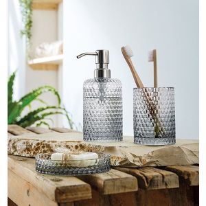 Set accesorii baie, gri antracit, sticla, Melua imagine