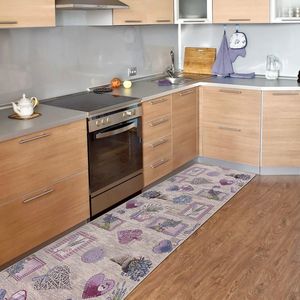 Covoras universal, 54x140cm, model inimi si flori, mov, Chalet VIP imagine