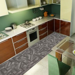 Covoras universal antiderapant Viola, model forme geometrice, gri, 50x115 cm imagine