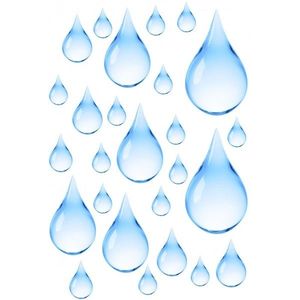 Sticker geam Blubb Kleine Wolke, static, decorativ, pentru baie, model picaturi, albastru, 15x23.5cm, Cod 34015 imagine