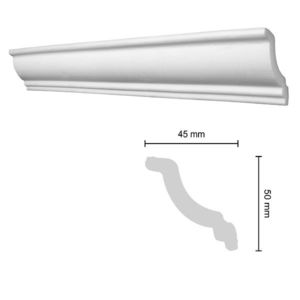 Bagheta polistiren decorativa, alba, 200x4.5x5cm, bax 60 bucati, 120 ml/bax, ST50, Decosa imagine