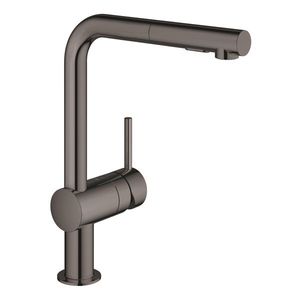 Baterie bucatarie Grohe Minta cu dus extractibil dual spray pipa L hard graphite imagine