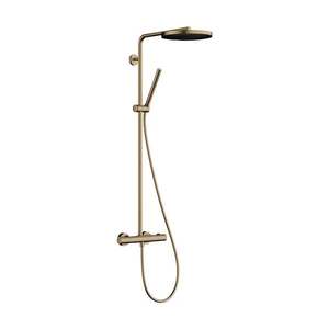 Coloana de dus Hansgrohe Pulsify S Puro 260 1jet EcoSmart cu baterie temostatata Ecostat Fine bronz periat imagine