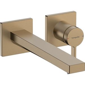 Baterie lavoar Hansgrohe Tecturis E din 2 elemente de perete pipa 22.5cm bronz periat imagine