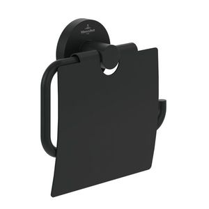 Suport hartie igienica cu aparatoare Villeroy & Boch Elements Tender negru mat imagine