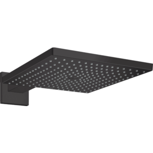 Palarie de dus Hansgrohe Raindance E 300 1jet EcoSmart cu brat de dus de perete 39cm negru mat imagine