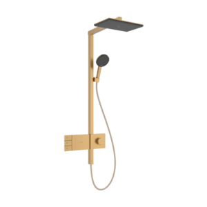 Coloana de dus Hansgrohe Raindance Alive Q 210x340 2jet EcoSmart cu baterie termostatata ShowerSelect Comfort bronz periat imagine