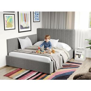 Pat Tapitat de colt Adam cu somiera fixa Gri - Falcone 21 140x200 imagine