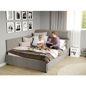 Pat Tapitat de colt Galileo cu somiera fixa Bej - Eden 4 140x200 imagine