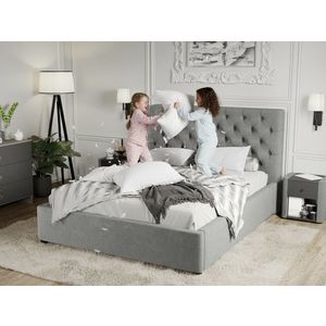 Pat Tapitat Catifea Riviera cu somiera fixa Gri - Velluto 16 140x200 imagine