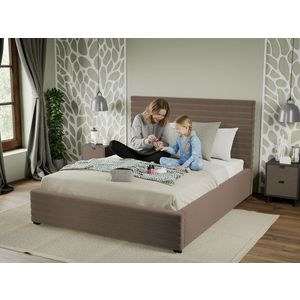 Pat Tapitat Mateo cu somiera fixa Cappuccino - Velluto 29 140x200 imagine