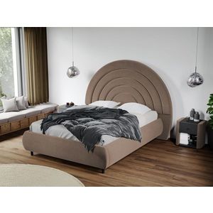 Pat Tapitat Leo cu tablie semirotunda fix Cappuccino - Velluto 29 160x200 imagine