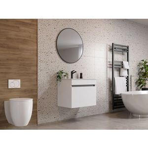 Set Masca Baie Suspendata + Chiuveta 650 + Oglinda Rotunda Albio imagine