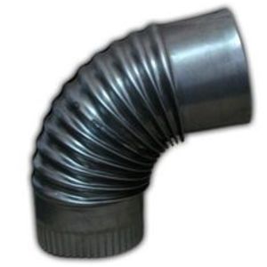 Cot Evacuare Fum, Emailat Negru 120mm imagine