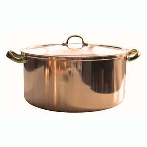 Cratita din cupru cu capac și 2 manere – AlmaCozinha, Ø18–32 cm (Selecteaza Diametrul Cratitei: 24 cm) imagine