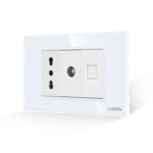 Priza Ingusta + TV + Internet cu Rama din Sticla LUXION, Standard Italian, 3M imagine