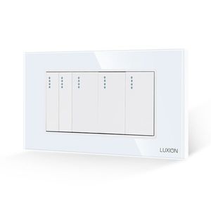 Intrerupator Mecanic 5 Posturi LUXION cu Rama din Sticla, Standard Italian, 4M imagine