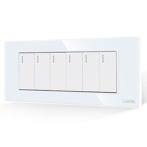 Intrerupator Mecanic 6 Posturi LUXION cu Rama din Sticla, Standard Italian, 6M imagine