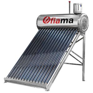 Panou solar nepresurizat FIAMA pentru producere apa calda, cu rezervor inox, 150 litri, 15 tuburi vidate si vas flotor 5 litri imagine