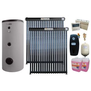 Pachet sistem solar presurizat, Panou Fornello 40 Tuburi Heat Pipe, Boiler de SOL cu 2 serpentine Fornello Optima EV 300 LT 2S, Controller, Vas expansiune, Grup pompare, Aerisitor, Antigel imagine