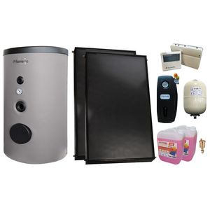 Pachet sistem solar presurizat, 2 x Panou solar plan Fornello 2.0 m² SPFP, Boiler Fornello Optima EV 6/4 S2, 160 Litri, Controller, Vas expansiune, Grup pompare, Aerisitor, Antigel imagine
