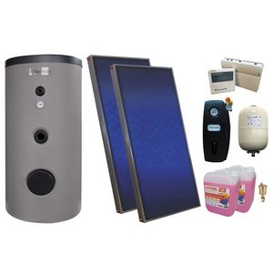 Pachet sistem solar presurizat, 2 x Panou Sunsystem PК SL FP 2.4, Boiler Fornello Optima EV 7/5 S2, 200 Litri, Controller, Vas expansiune, Grup pompare, Aerisitor, Antigel imagine