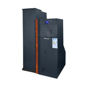 Centrala termica compacta pe peleti Fornello Rossi Camino Compact Automatic 25 kw, pompa de circulatie, vas expansiune, tiraj fortat, curatare automata a arzatorului si a drumurilor de fum, culoare antracit, Ecodesign, A+ imagine