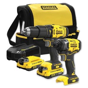 Set combinat 2 scule electrice Stanley Fatmax V20 SFMCK465D2S, 2 acumulatori 18 V / 2.0 Ah, incarcator 1, 25 A, geanta textila imagine